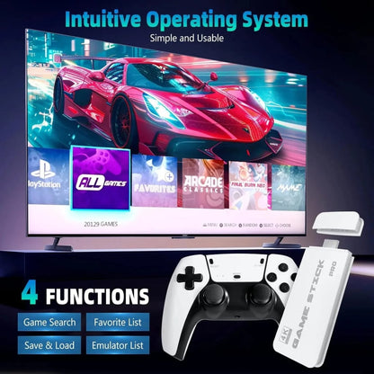 PlayStick Retro Game Console - 30,000+ Classic Games in 1 Plug-&-Play Device